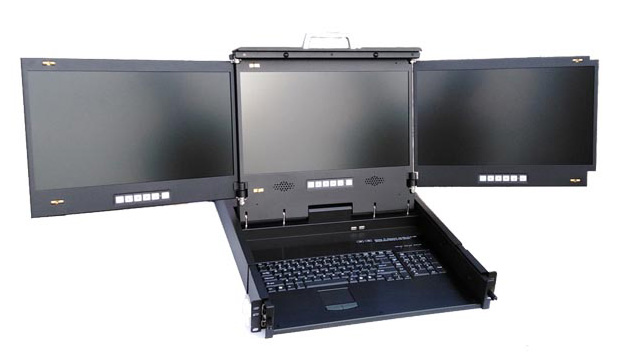 Rack mount display with keyboard